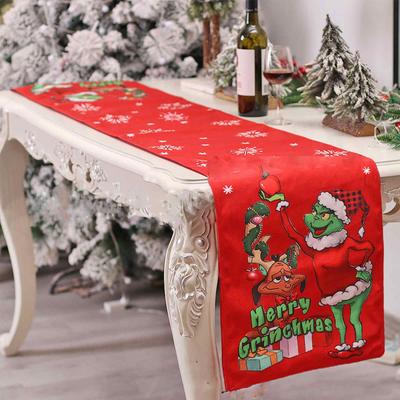 Ornamente Weihnachten Rot Plaid Tischläufer Küche Tischdecke Weihnachtsdekorationen Weihnachten Tischläufer