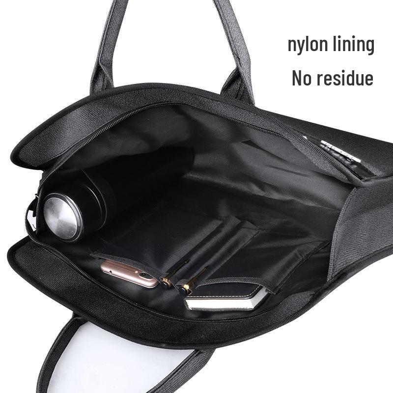 Zippered Shockproof Commuting Briefcase – Large Capacity Document Handbag for Men and Women