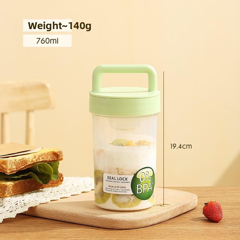 Portable Fruit Oatmeal Breakfast Cup With Spoon For Students And Office Use