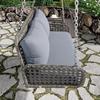 Hanging Swing Chair Wicker Double Seats Metal Chain Without Frame 320Kg Load Capacity Outdoor Garden Porch Patio Swing Lounge with Back Cushion
