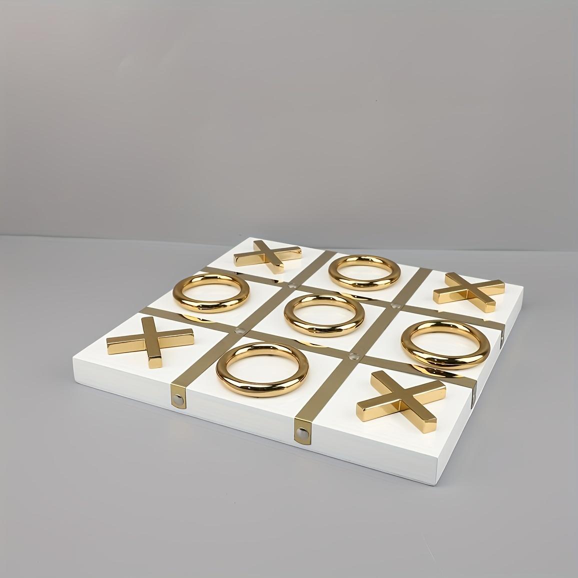

1 шт. Современный креативный деревянный, металлический декор для игровой доски «Крестики-нолики», черные/золотые фишки X/O, минималистичный декор для полки, стола, дома, офиса, комнатное украшение, Chess pieces lying flat белый