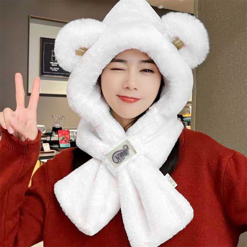 

Плюшевый зимний набор «Маленький медвежонок»: Теплая, Удобная, Ветрозащитная Шапка, Шарф и Маска с Милой Защитой Ушей