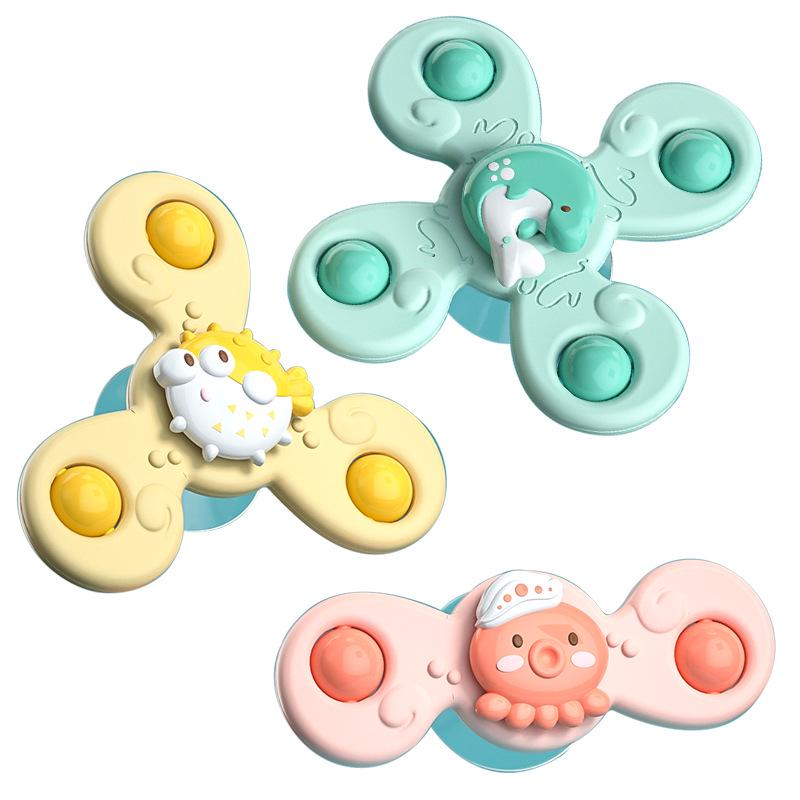 Rotating Suction Cup Baby Rattle Toy - Fun High Chair Spinner for Children