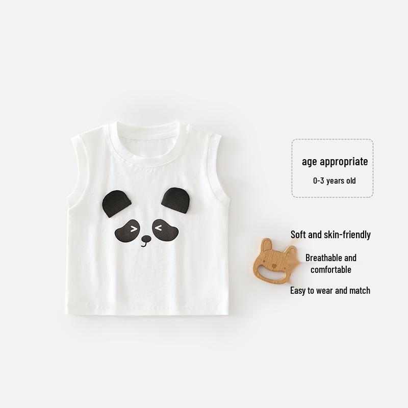 Unisex Baby Cartoon Sleeveless Summer Top - Breathable Infant Vest 80cm
