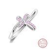 Rings For Women 925 Silver Heart Shaped Cross Crown Rings Sparkling Colorful Zircon Wedding Engagement Jewelry Gifts