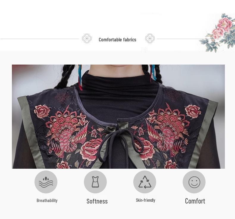 Versatile Ethnic Women's Short Cloak - Retro Embroidered Yunjian Style