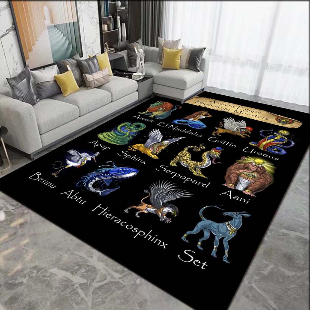 Ancient Egypt Egyptian God Egyptian Cat Anubis Carpets Living Room Bedroom Rug Washable Floor Mats Household Area Mat Devor