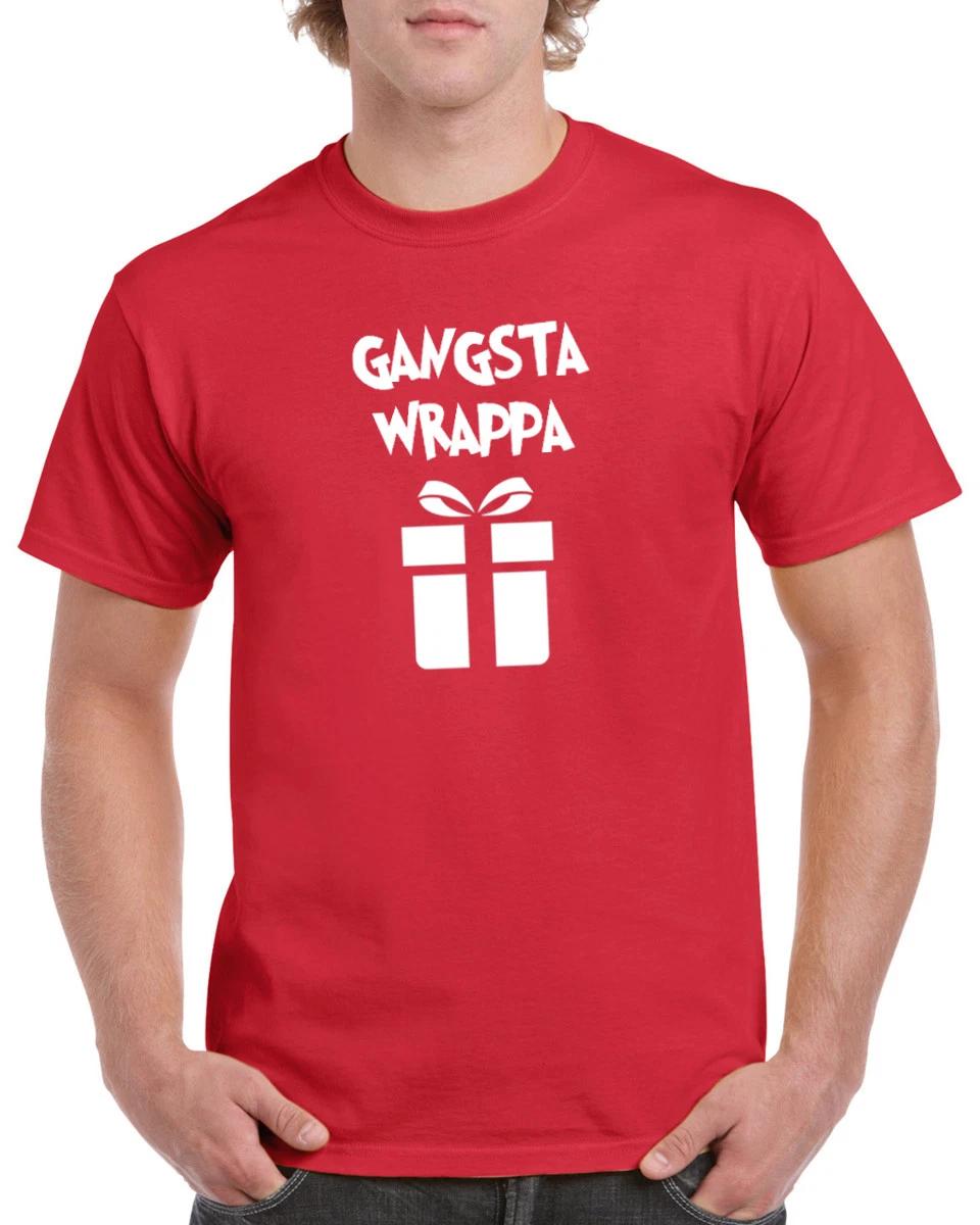 Gangsta Wrappa T Shirt Christmas Xmas Tee Present Gift Funny T-shirt 4XL