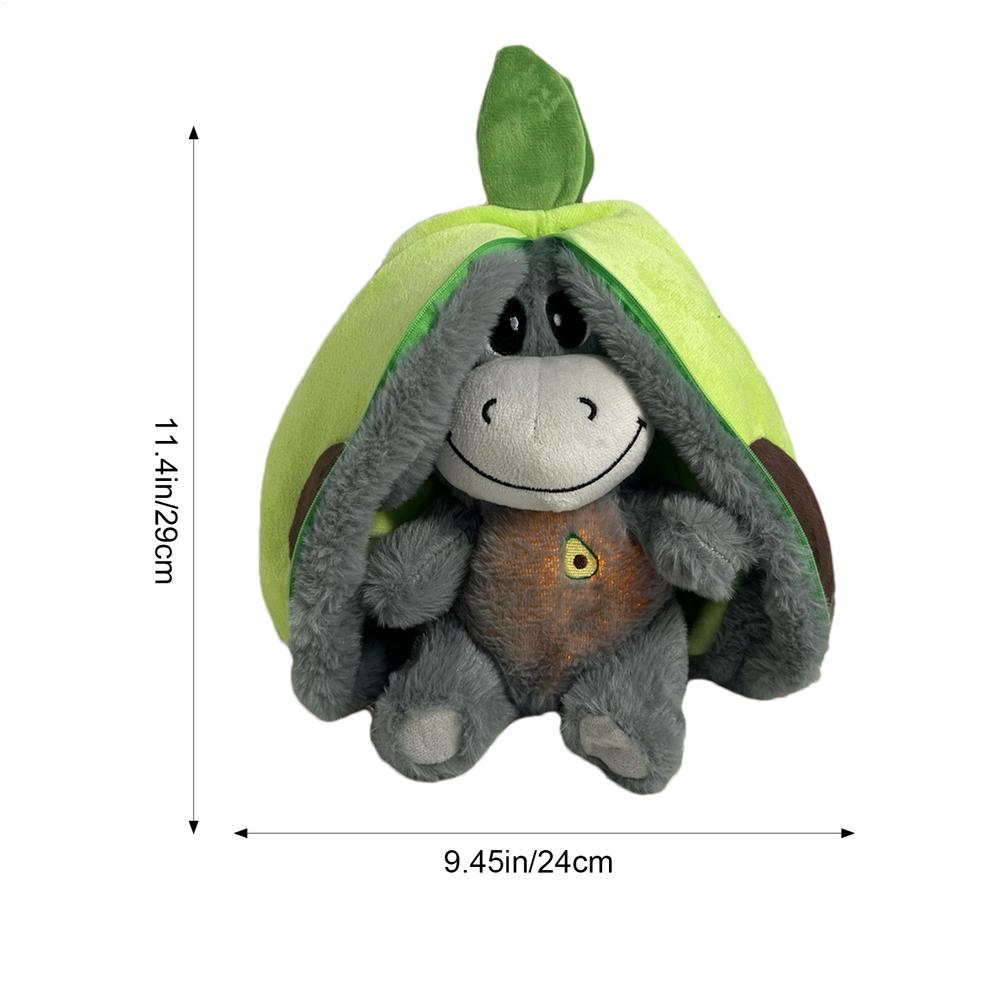 Strawberry Donkey Plush Toy Stuffed Creative Into Fruit Transform Breathing Avocado Donkey Sleeping Doll 30cm Kid Birthday Gift