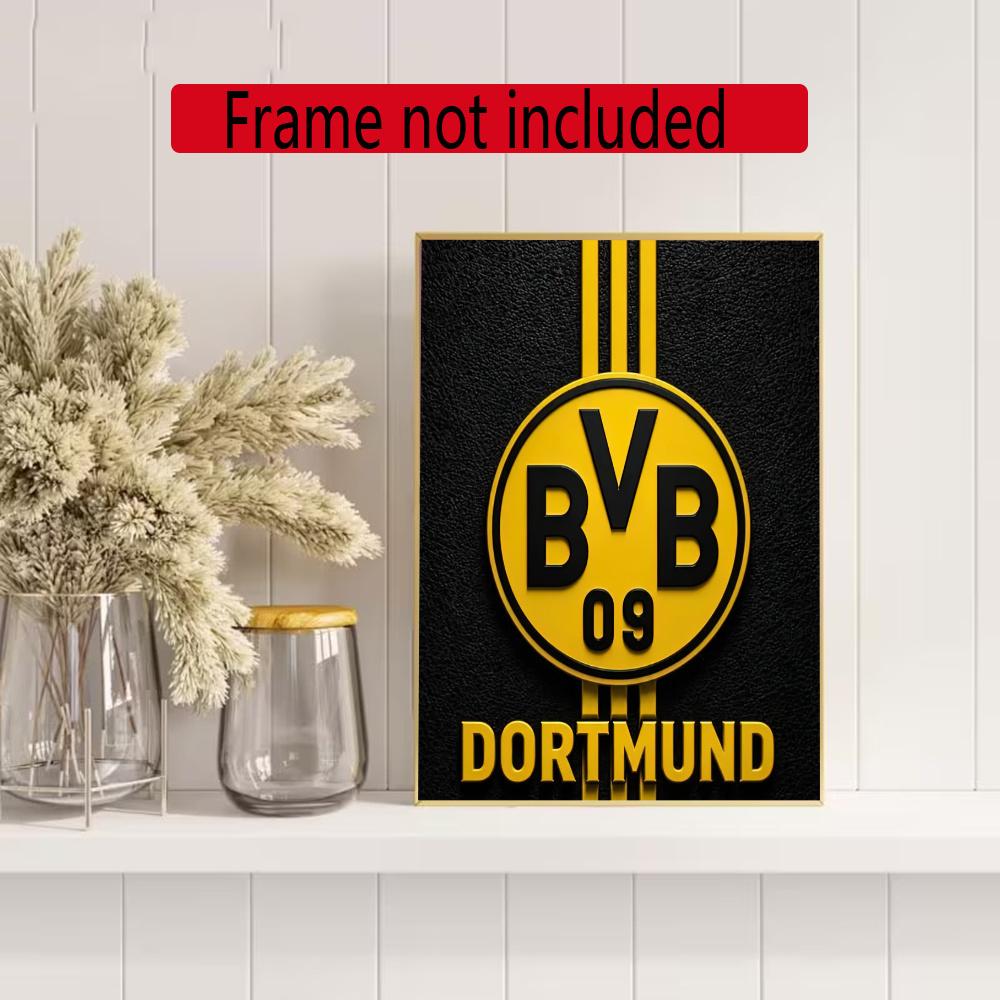 Borussia Dortmund 5D Diy Diamond Painting Round Diamond Diy Frameless Holiday Artwork Suitable For Home Office Wall Decoration