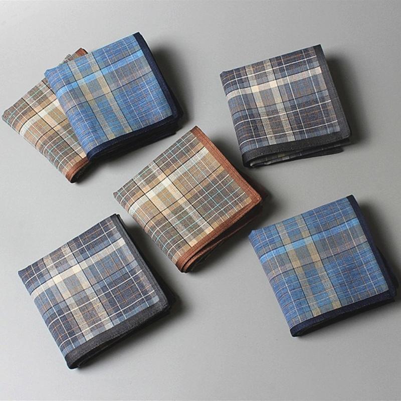 Fabric Handkerchiefs for Adult Men Pocket Square Handkerchief Multifuncational High Absorbent Sweat Wiping Towel 6PCS