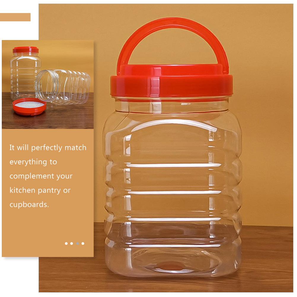 2 Pcs Bean Storage Jar Honey Dispenser Liquid Food Plastic Jam Bottle Rice Container