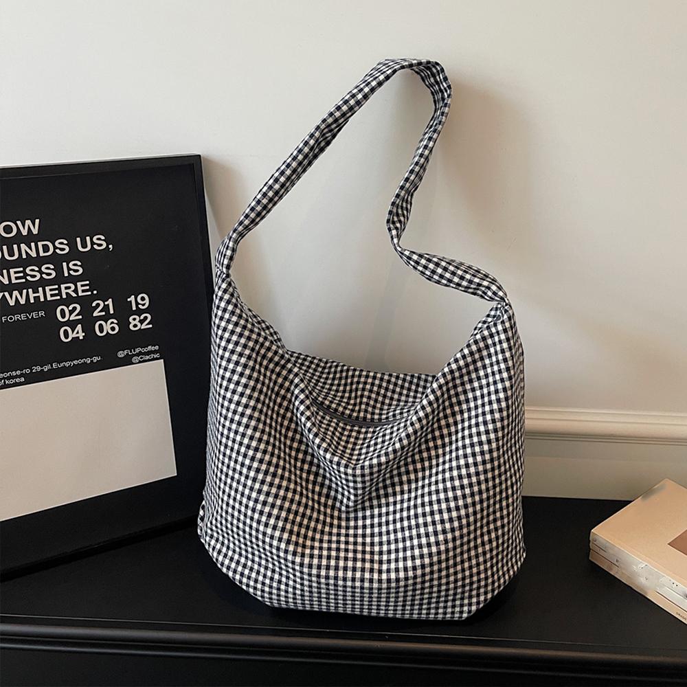 

Lazy Style Women s Crossbody Bag Retro Plaid Casual Versatile Large Capacity Dumpling Bag Commuter Tote Bag