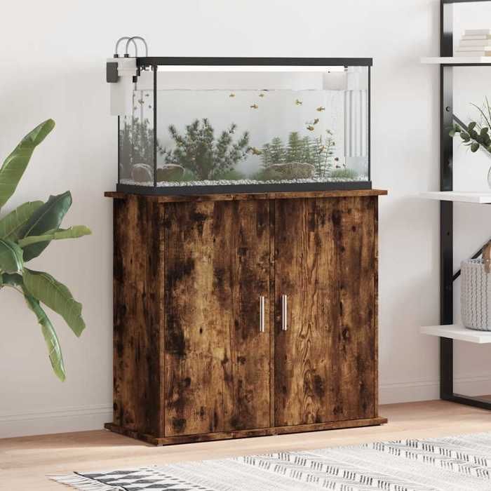 VidaXL Aquarium Stand Smoked Oak 81x36x73 Cm Engineered Wood 833628