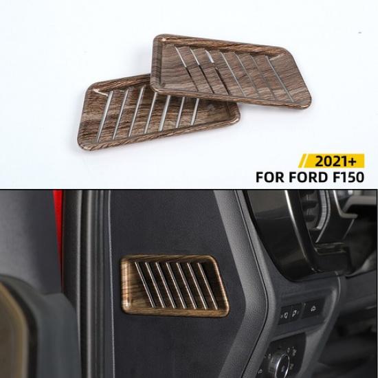 Center Console Side Air Vent Outlet Trim Cover Bezel For Ford F150 21+Wood Grain