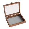 Walnut Color Jewelry Storage Box Velvet Material Glass Lid Ring Storage Box Light Luxury Packaging Dust-proof Design