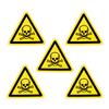 5pcs Triangle Warning Sign Sticker 2.5/5cm Alarm Logo Label Beware Hurting Heating Corrosion Poison Laser Bumping Self-Adhesive