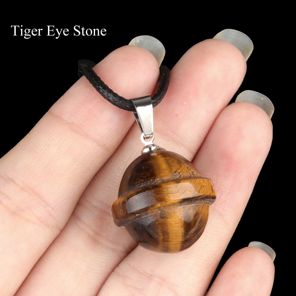 1 Stück Halskette mit Anhänger aus Natursteinkristall, Asteroiden-Edelstein, Charms mit Riemenkette, Halsketten für Frauen und Männer, Alltagsschmuck, Geschenke, 20 × 20 mm