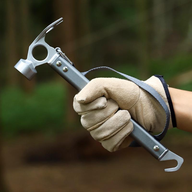 1PCS Stainless Steel Camping Hammer for Outdoor Tent Stakes Survival Gear Multi-Function Tool with -Durable Portable Hammer
