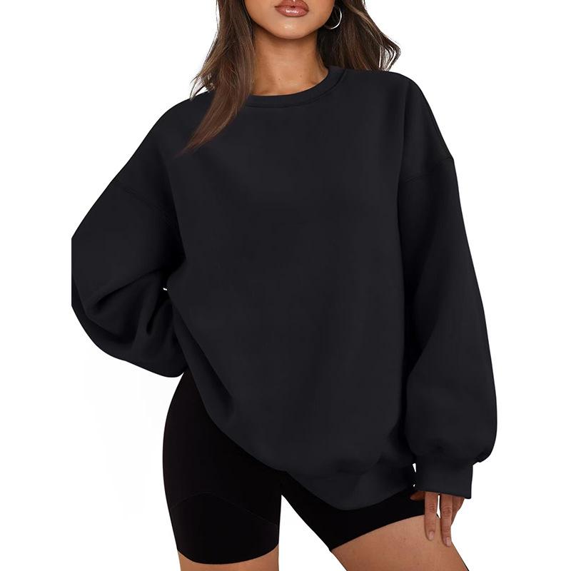 Unisex Oversized Rundhals-Sweatshirt - Langärmeliges Freizeit-Top für Frühling und Herbst