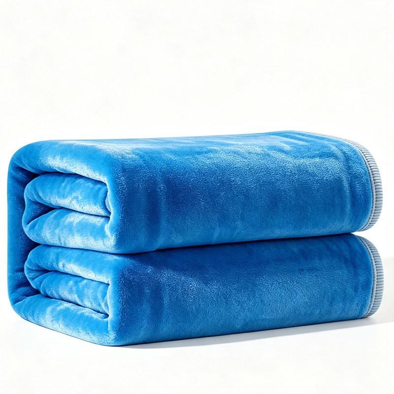 Flannel Solid Blanket Coral Fleece Sheet Double Sided Throw All Season Use