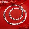925er Sterlingsilber 7mm Einfache Ineinandergreifende Halskette - Bankett Geschenk Schmuck