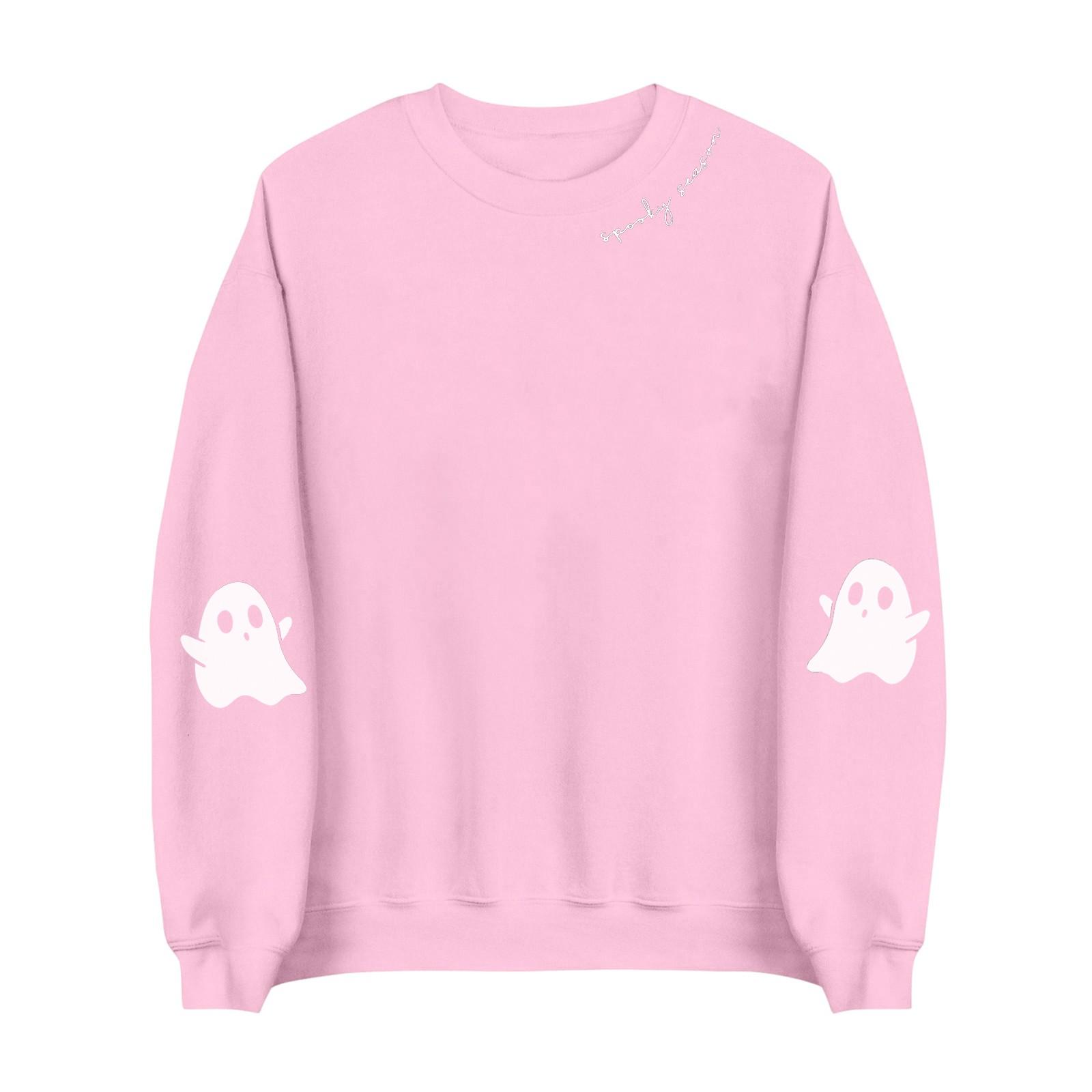 

Женские топы с длинным рукавом, футболки с круглым вырезом, осенняя мода, повседневные деловые туники-блузки S розовый