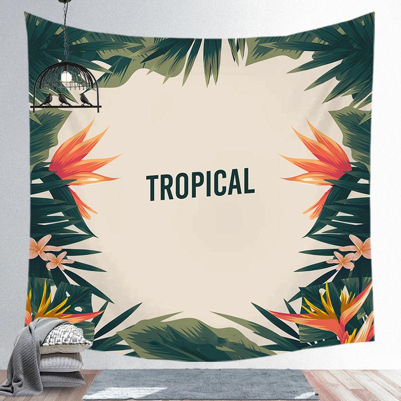Modern Nordic Polyester Tapestry Tropical Plants Wall Hanging Decor Hot Bohemian Tapestry For Bedroom Dorm Living Room Wall Art