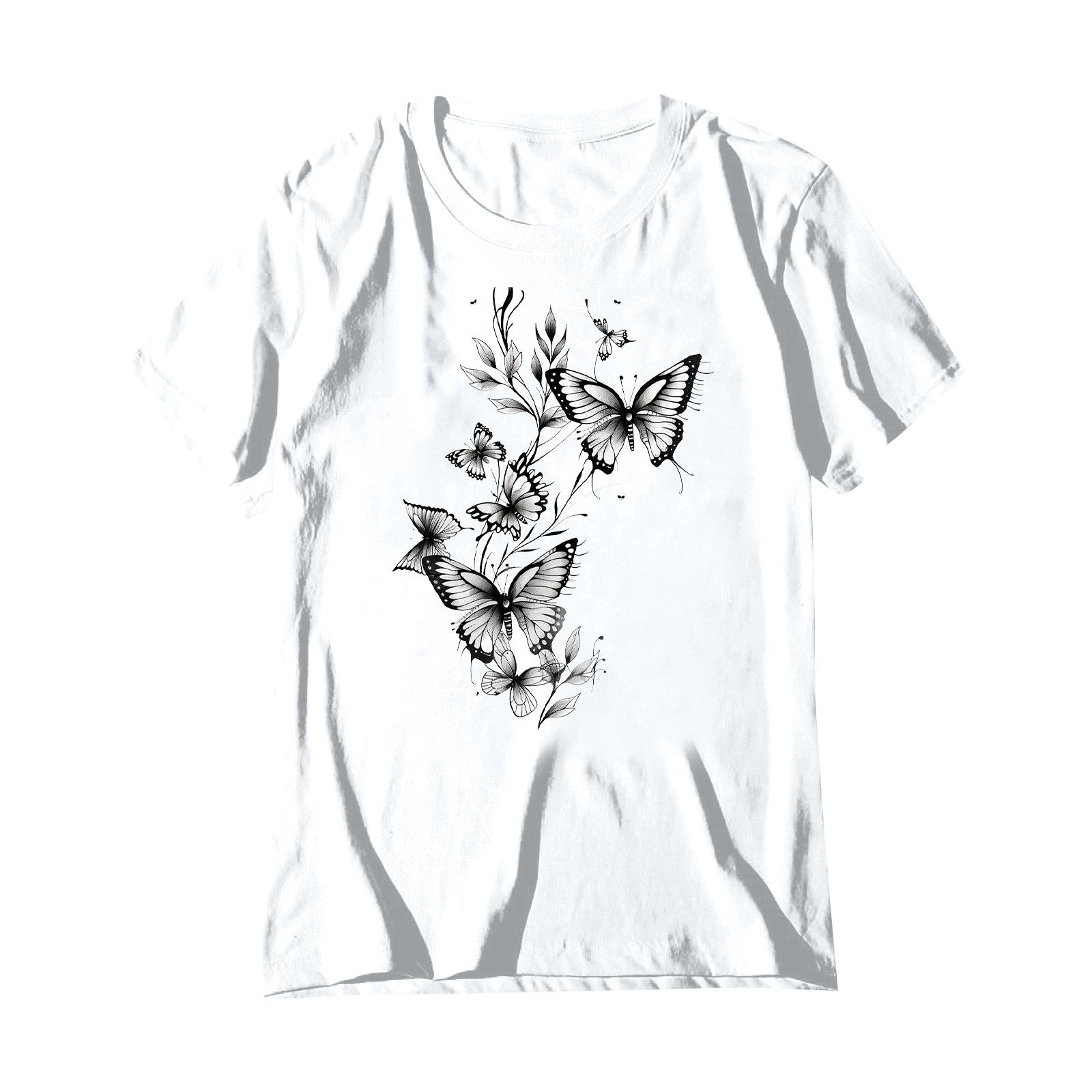 

Женская модная повседневная плиссированная футболка с коротким рукавом с принтом XL белый