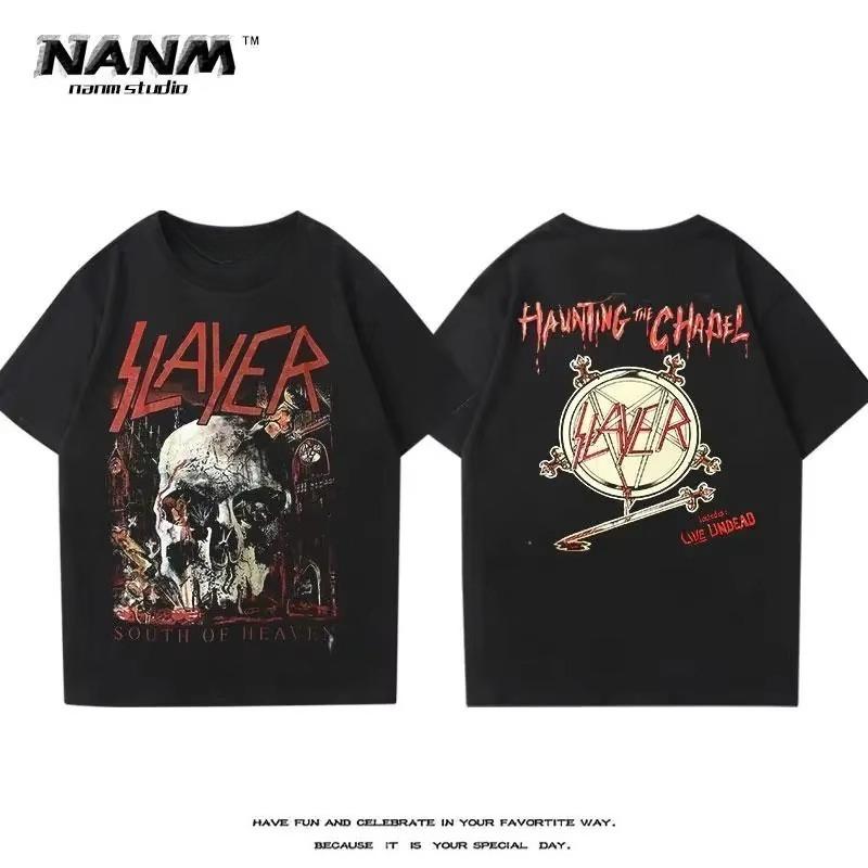 Slayer Kapela Street Inspired Hip Hop Rock Metal Rap Street Culture Bavlna 2025 Tričko Volné Ležérní T Unisex Letní Topy Tričko