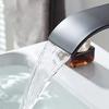 Hot And Cold Stainless Steel Waterfall Wash Basin High And Low Faucet Black Toilet Wash Basin Bathroom
