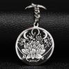Wicca Lotus Stainless Steel Necklaces Pendants for Men Black Silver Color Moon Eye Long Chain Necklace Jewelry Colgante Hombre