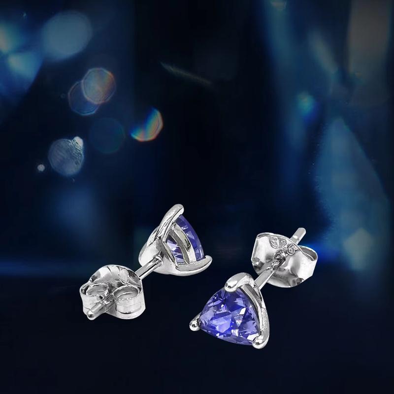 925 Sterling SilverTanzanite Stud Earrings for Women Luxury Gemstone Simple Fine Jewelry Accessories Party Wedding Gift