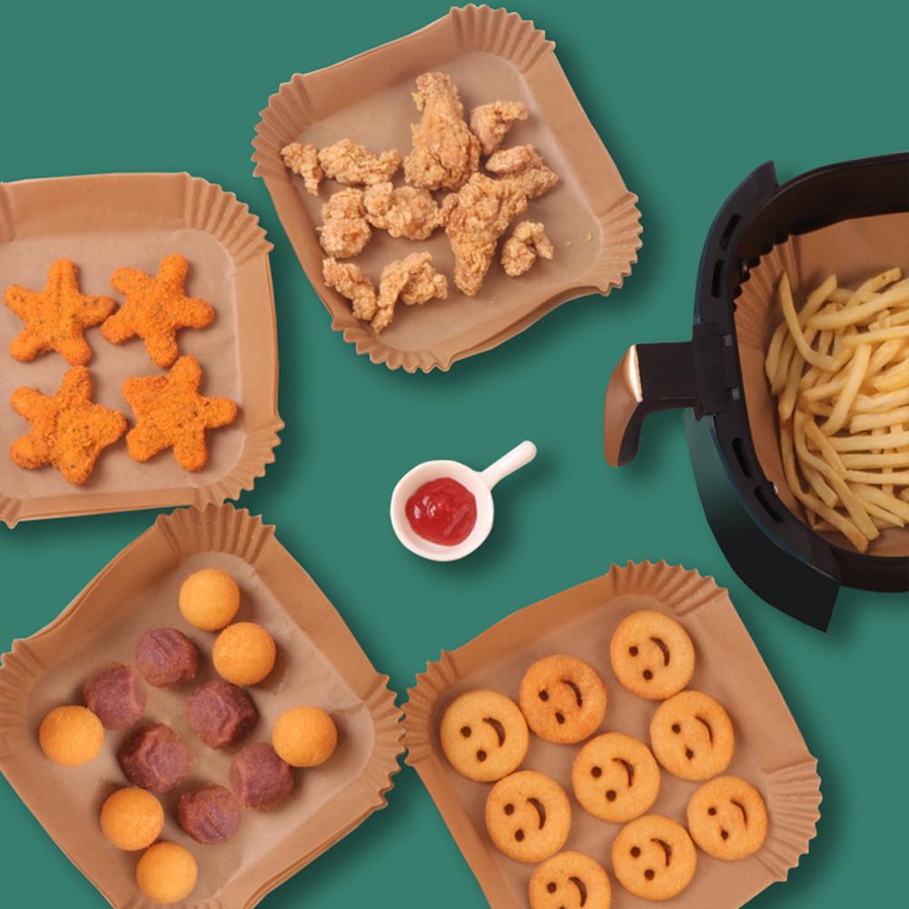 100PCs Air Fryer Disposable Liners Non-stick Disposable Liners Square Air Fryer Parchment