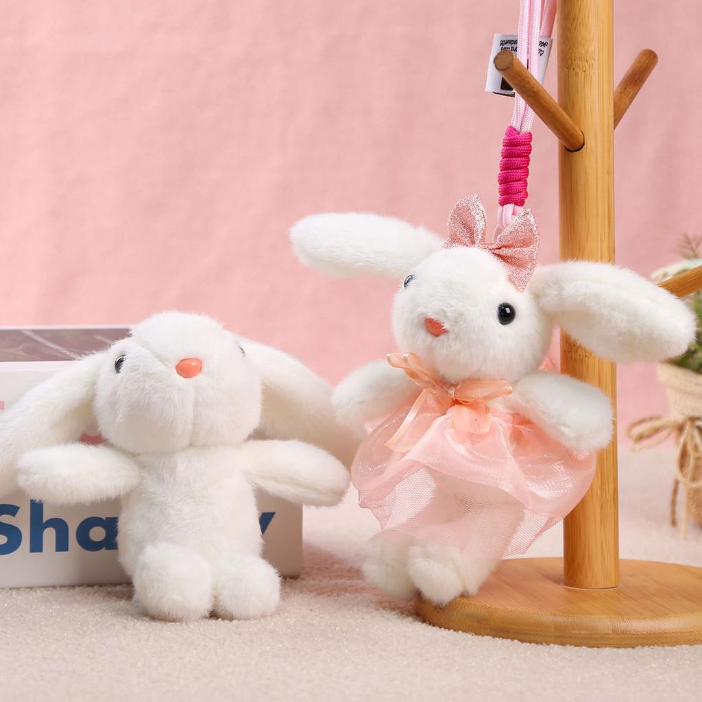 Short Plush Gauze Skirt Lop-eared Rabbit Doll Doll Pendant Keychain Bag Pendant Plush Toy Doll