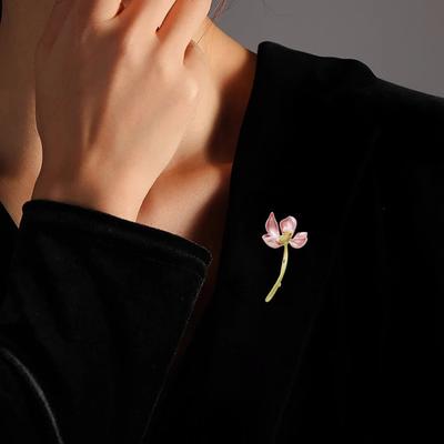 Broșă pentru Femei Perle Imitate Incrustate Design Floare Roz Pin de Rever Cataramă Anti-Alunecare Insignă Eșarfă Accesorii Îmbrăcăminte Genți