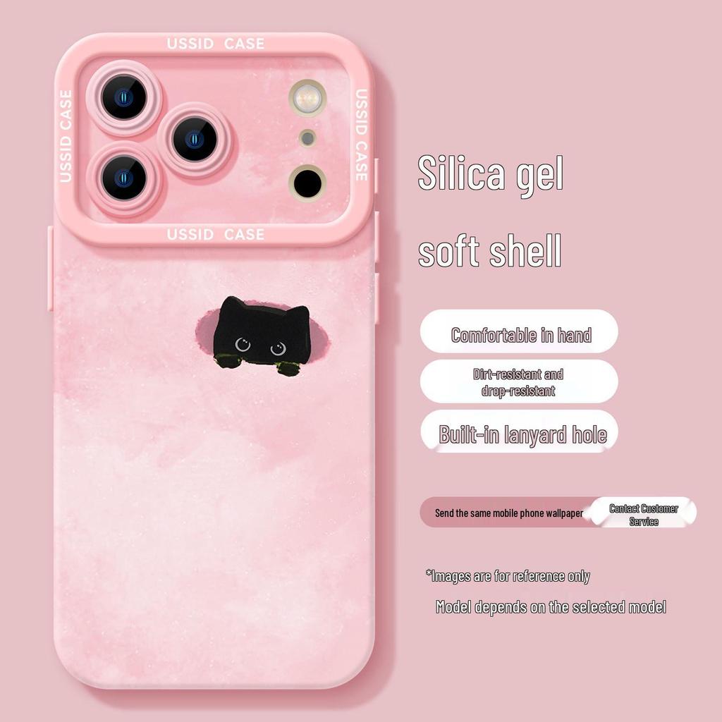 Green Silicone Spring Cat Phone Case with Lanyard, Compatible with iPhone 13, 14, 15, 16 Pro Max, and 17.