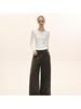 White Slim Fit Long Sleeve Crop Top - Autumn American Style