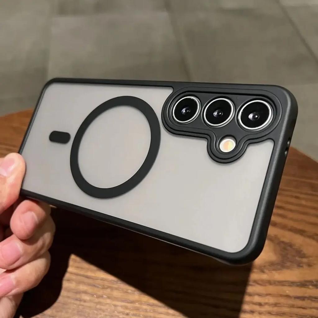 Matte, Hautähnliche Hülle für Magsafe Magnetische Hülle für 2025 Samsung Galaxy S25 Edge S24 FE S23 S22 S21 Plus Ultra TPU Frosted Cover