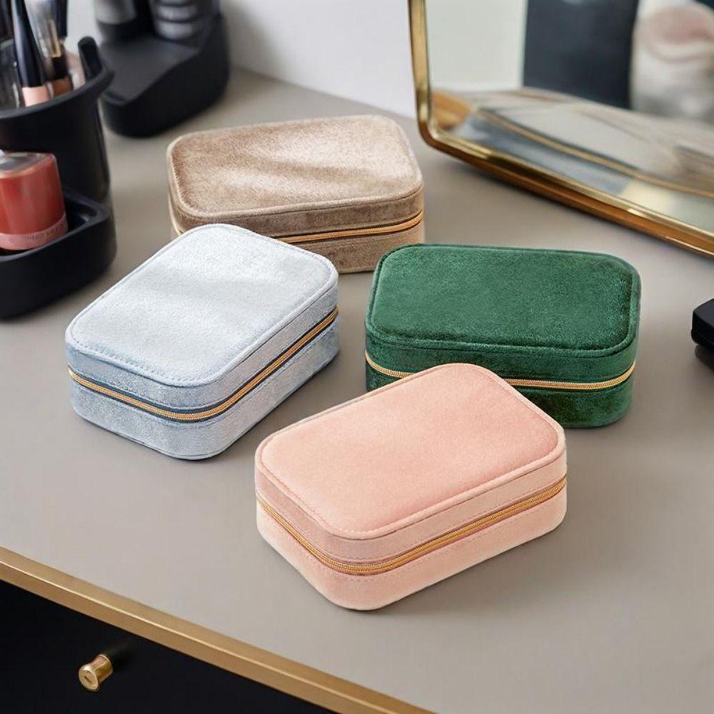 2 Layer Velvet  Jewelry Box Rectangle Jewelry Case Multi-functional Vintage Ring Case  Wedding