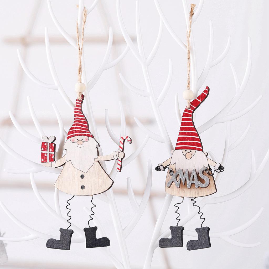 Colorful Christmas Wooden Ornaments: Creative Cane, Letter & Figurine Decorations