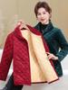 Stylish Plus Size Corduroy Fleece-Lined Jacket for Middle-aged & Elderly Women