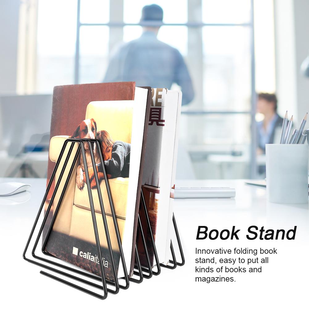 Innovative Desktop Flexible Folding Metal Bookend Book Stand Holder for School