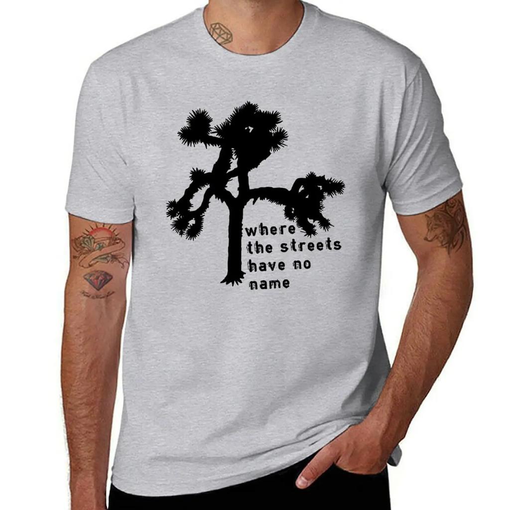 U2 - The Joshua Tree - Where the Streets Have No Name T-Shirt Plus Size Clothes Tops Baggy Shirts Mens Cotton T Shirts