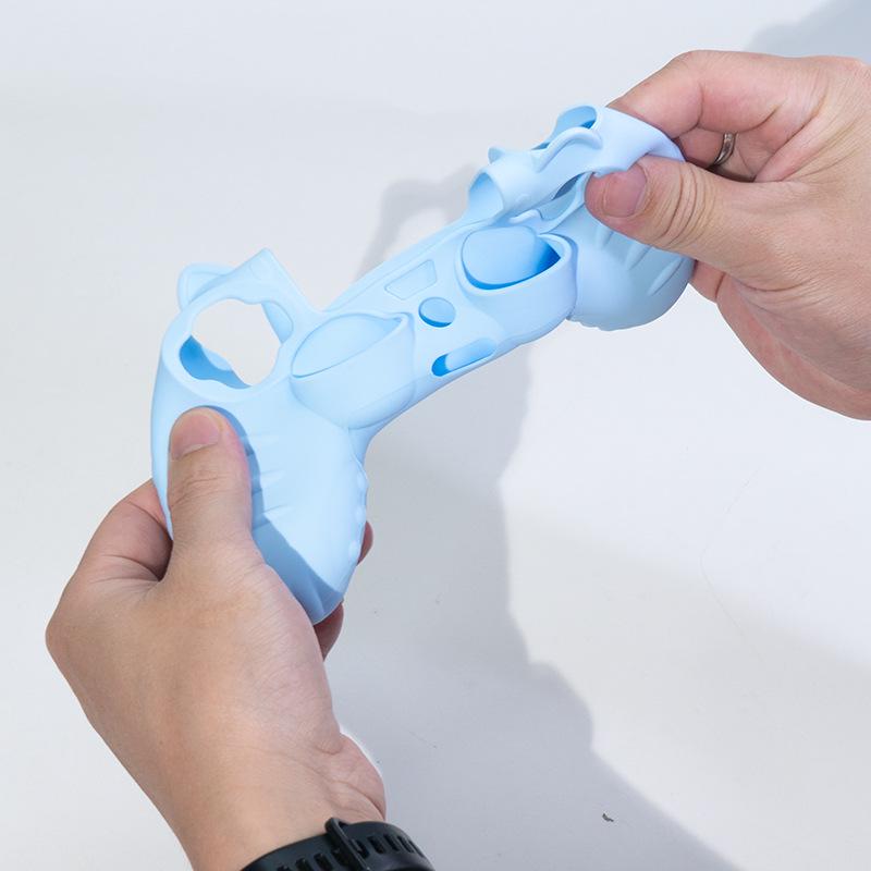 Cartoon Cute Silicone PS4 Controller Case with Joystick Caps, Stickers & Anti-Dust Ring