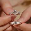 Moissanite Diamond Ring, Imitation Diamond Women'S Light Luxury, Niche High-End Delicate Ring