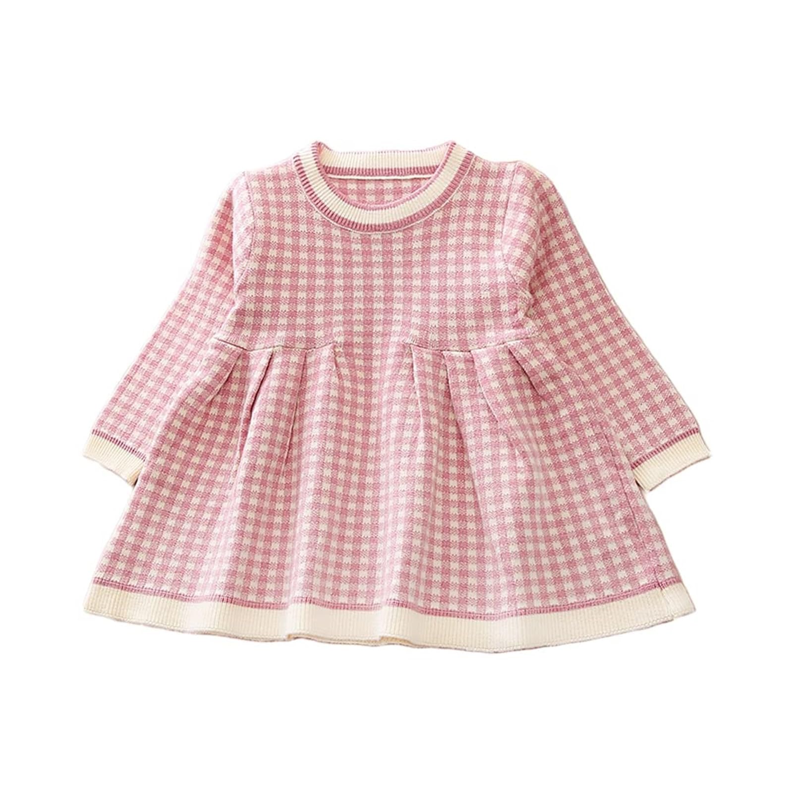 

Weedmap Baby Long Sleeve Checked Floral Print Princess Style Perfect for Baby Showers and Birthdays Clothes, Dress, Girls Dress, розовый