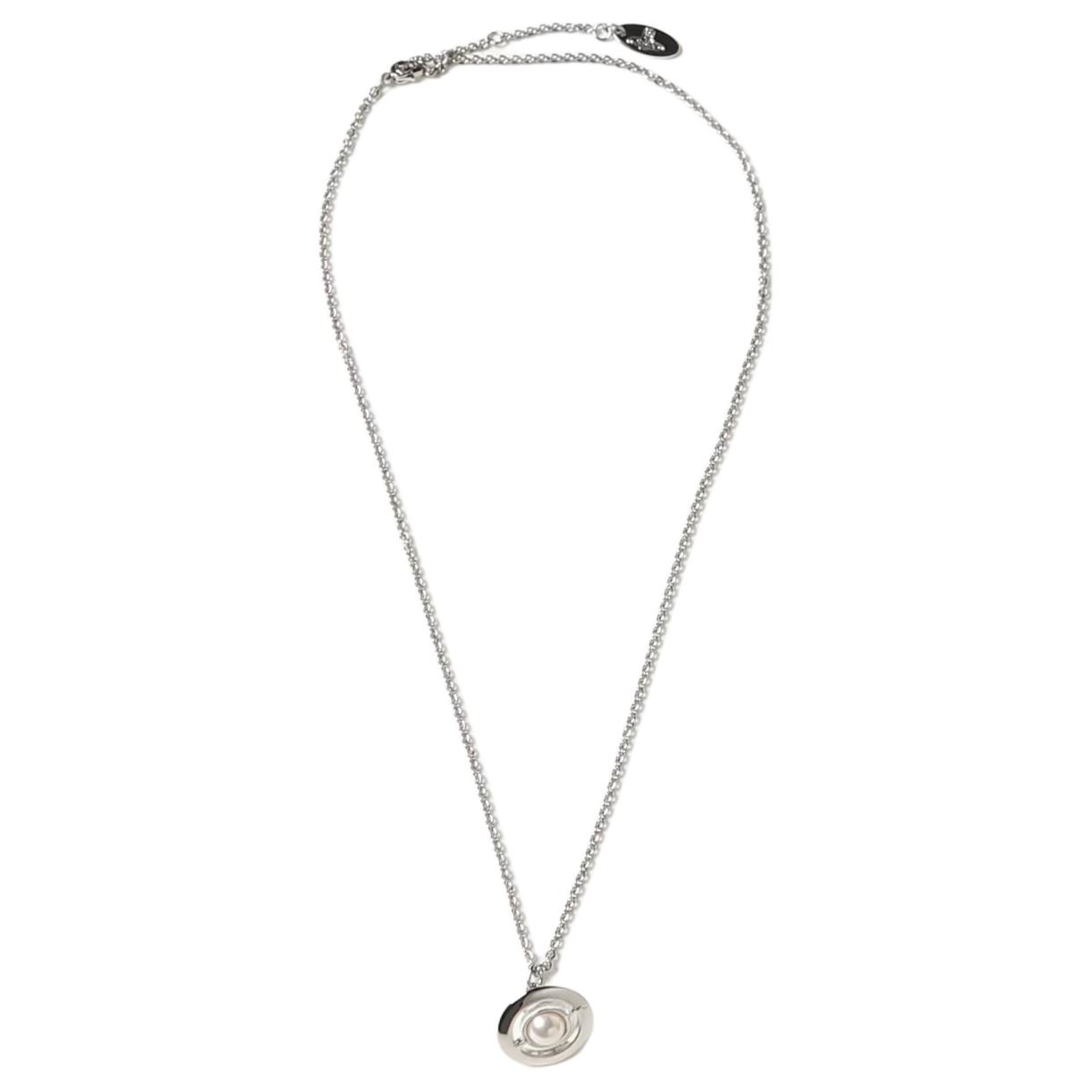 Vivienne Westwood Logo Pendant Necklace Women necklace Silver 6302032102P113 F,Silver