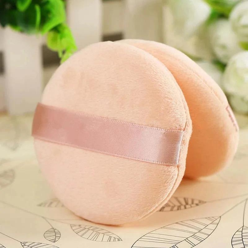 10pcs Round Facial Powder Foundation Puff, Portable Soft Cosmetic Puff For Makeup Application, Beauty Tool Essential Make Up