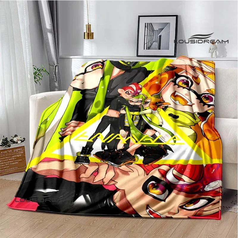 3D Cartoon game Splatoon printed blankets Picnic blanket Warm Flannel blankets Home bed linings blankets for beds Birthday Gift